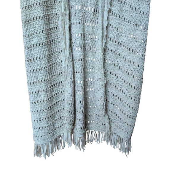 Chicos Tan Fringe Open Knit Cardigan Vest Size 2 Large - Picture 4 of 10